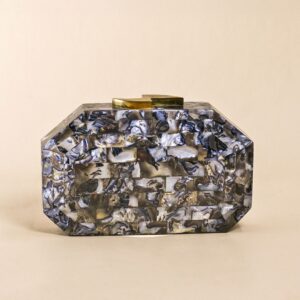 Black Agate Shell Clutch Bag